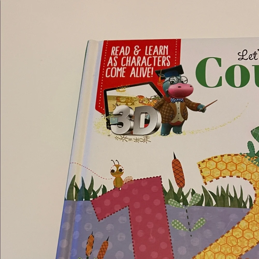 Let’s Learn Alphabet & Counting 3D Come To Life Books Set of 2 Hippo Magic